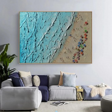  paleta Pintura - Olas de verano junto al mar de Palette Knife arte de pared minimalista